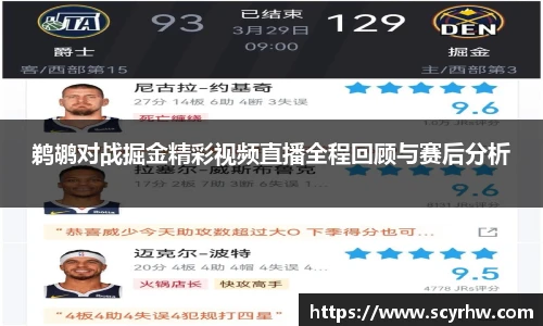鹈鹕对战掘金精彩视频直播全程回顾与赛后分析